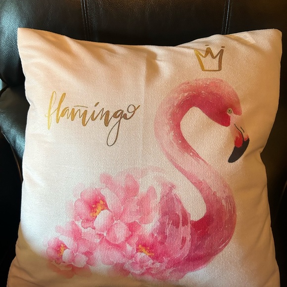 NEW Flamingo throw pillow pillowcase only - Picture 7 of 8